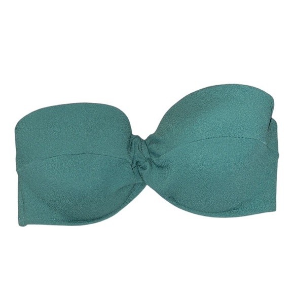 Shade & Shore Lightly Lined Twist-Front Crepe Textured Bandeau Bikini Set - Picture 5 of 10